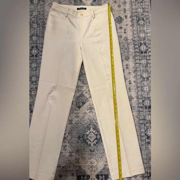 RALPH LAUREN | STRETCH PANTS | SLACKS | STRAIGHT LEG | OFF-WHITE | SIZE 2 - Picture 4 of 11